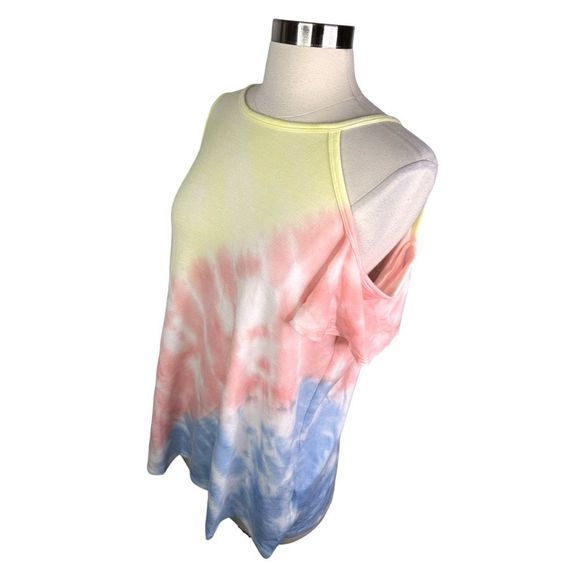 143 Story by Line Up Tie Dye Cold Shoulder Top - Size XS - Picture 2 of 4